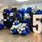 35 Pack Blue and Black Balloons with Silver Confetti – 12 Inch Dark Blue, Black & Chrome Silver Latex Balloons – USA 250th Anniversary Patriotic Gala & 2026 Graduation Decor – Boys Birthday & Navy Baby Shower Supplies